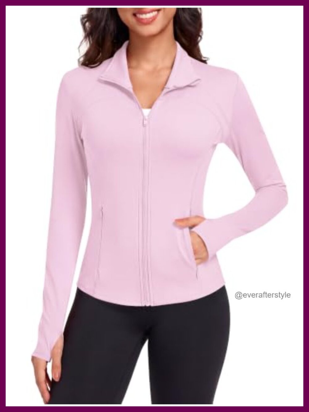 Women's Full Zip Lightweight Athletic Workout Jacket Slim Fit